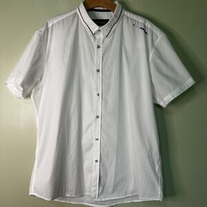 Rare Vintage Men’s Hummer Shirt XXL  Embroidered Logo Short Sleeve Button Down